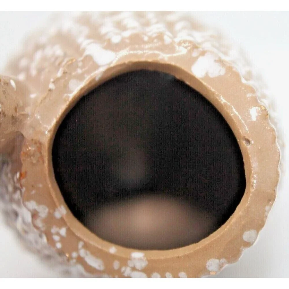 Vase Ceramic Pottery Brown Speckled White & Gold 7